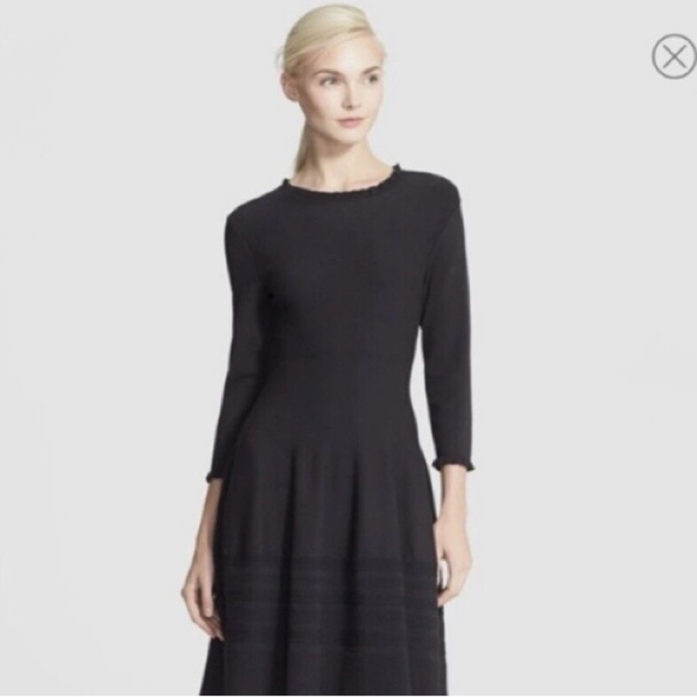 COPY - #98 Kate Spade sweater knit pointelle dress ruffle neck, fit and flare s…